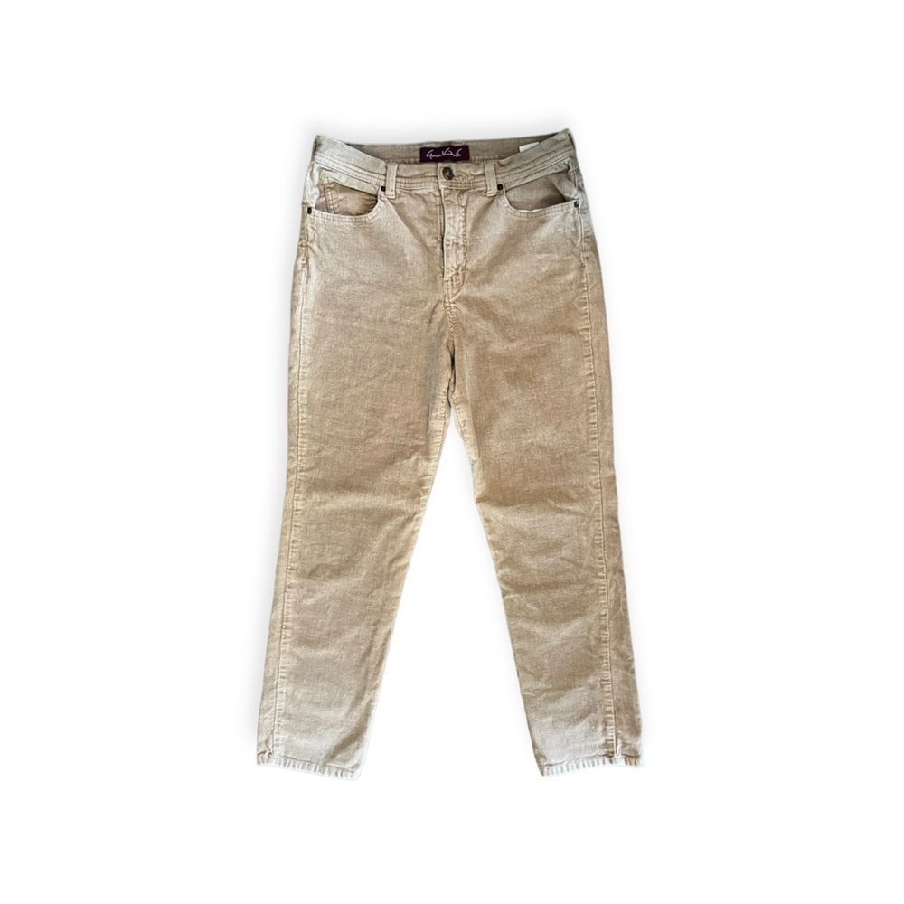 Gloria Vanderbuilt pants corduroy casual brown beige size 10 medium